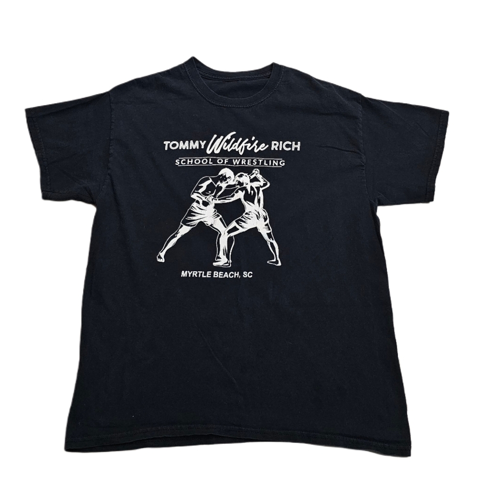Tommy Wildfire Rich School Of Wrestling T-Shirt Men Large Myrtle Beach SC NWA